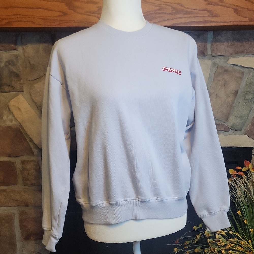 PINK Victoria's Secret Light Blue/gray Sweatshirt
